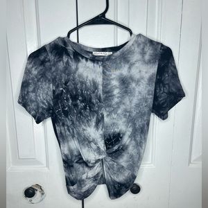 White & Black Tye Dye Knot Shirt